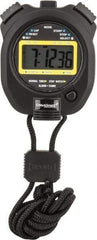 Value Collection - LCD Digital Stopwatch with Split Counter - 4 Functions, 1/100 Sec Resolution, Black - Apex Tool & Supply