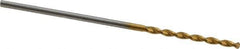Guhring - 1.1mm 130° High Speed Steel Jobber Drill - TiN Finish, Right Hand Cut, Parabolic Flute, Straight Shank, 1-7/16" OAL, Standard Point - Apex Tool & Supply