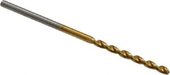 Guhring - 1.65mm 130° High Speed Steel Jobber Drill - TiN Finish, Right Hand Cut, Parabolic Flute, Straight Shank, 1-11/16" OAL, Standard Point - Apex Tool & Supply