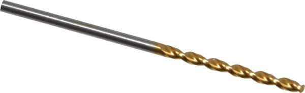 Guhring - 1.8mm 130° High Speed Steel Jobber Drill - TiN Finish, Right Hand Cut, Parabolic Flute, Straight Shank, 46mm OAL, Standard Point - Apex Tool & Supply