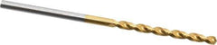 Guhring - 1.95mm 130° High Speed Steel Jobber Drill - TiN Finish, Right Hand Cut, Parabolic Flute, Straight Shank, 1-15/16" OAL, Standard Point - Apex Tool & Supply