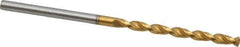 Guhring - 2.45mm 130° High Speed Steel Jobber Drill - TiN Finish, Right Hand Cut, Parabolic Flute, Straight Shank, 2-1/4" OAL, Standard Point - Apex Tool & Supply