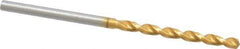 Guhring - 2.6mm 130° High Speed Steel Jobber Drill - TiN Finish, Right Hand Cut, Parabolic Flute, Straight Shank, 2-1/4" OAL, Standard Point - Apex Tool & Supply