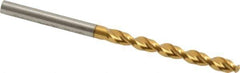 Guhring - 4.25mm 130° High Speed Steel Jobber Drill - TiN Finish, Right Hand Cut, Parabolic Flute, Straight Shank, 2-15/16" OAL, Standard Point - Apex Tool & Supply