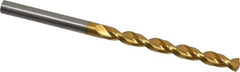 Guhring - 4.45mm 130° High Speed Steel Jobber Drill - TiN Finish, Right Hand Cut, Parabolic Flute, Straight Shank, 3-5/32" OAL, Standard Point - Apex Tool & Supply