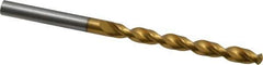 Guhring - 5.5mm 130° High Speed Steel Jobber Drill - TiN Finish, Right Hand Cut, Parabolic Flute, Straight Shank, 93mm OAL, Standard Point - Apex Tool & Supply