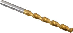 Guhring - 6.4mm 130° High Speed Steel Jobber Drill - TiN Finish, Right Hand Cut, Parabolic Flute, Straight Shank, 3-31/32" OAL, Standard Point - Apex Tool & Supply