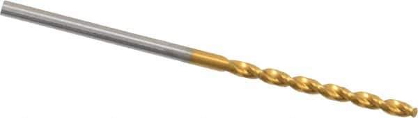 Guhring - 1.65mm 130° Cobalt Jobber Drill - TiN Finish, Right Hand Cut, Parabolic Flute, Straight Shank, 1-11/16" OAL, Standard Point - Apex Tool & Supply