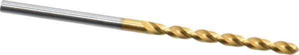 Guhring - 2.45mm 130° Cobalt Jobber Drill - TiN Finish, Right Hand Cut, Parabolic Flute, Straight Shank, 2-1/4" OAL, Standard Point - Apex Tool & Supply