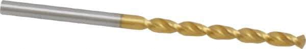 Guhring - 3.3mm 130° Cobalt Jobber Drill - TiN Finish, Right Hand Cut, Parabolic Flute, Straight Shank, 2-9/16" OAL, Standard Point - Apex Tool & Supply