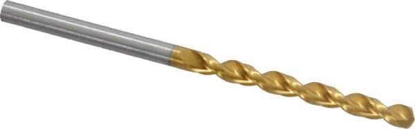 Guhring - 3.7mm 130° Cobalt Jobber Drill - TiN Finish, Right Hand Cut, Parabolic Flute, Straight Shank, 2-3/4" OAL, Standard Point - Apex Tool & Supply