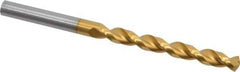 Guhring - 6.6mm 130° Cobalt Jobber Drill - TiN Finish, Right Hand Cut, Parabolic Flute, Straight Shank, 101mm OAL, Standard Point - Apex Tool & Supply