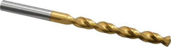 Guhring - 7mm 130° Cobalt Jobber Drill - TiN Finish, Right Hand Cut, Parabolic Flute, Straight Shank, 4-9/32" OAL, Standard Point - Apex Tool & Supply