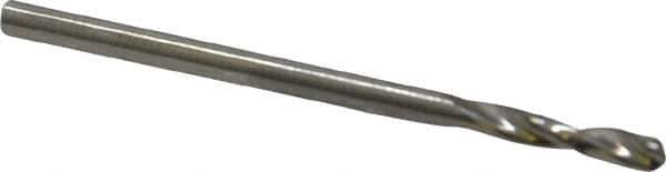 Guhring - 2.05mm 130° Parabolic Flute High Speed Steel Screw Machine Drill Bit - Bright Finish, Right Hand Cut, 12mm Flute Length, 38mm OAL, Standard Point, Straight Shank - Apex Tool & Supply