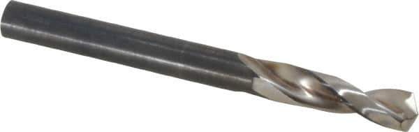 Guhring - 6.3mm 130° Parabolic Flute High Speed Steel Screw Machine Drill Bit - Bright Finish, Right Hand Cut, 31mm Flute Length, 70mm OAL, Standard Point, Straight Shank - Apex Tool & Supply