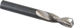 Guhring - 12.4mm 130° Parabolic Flute High Speed Steel Screw Machine Drill Bit - Bright Finish, Right Hand Cut, 51mm Flute Length, 102mm OAL, Standard Point, Straight Shank - Apex Tool & Supply