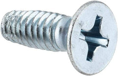Value Collection - 1/4-20 UNC Thread, 3/4" OAL, Phillips Drive Steel Thread Cutting Screw - Flat Head, Grade 2, Point Type F, Zinc-Plated Finish - Apex Tool & Supply