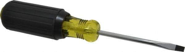 Proto - 3/16" Blade Width, 6-3/4" OAL Standard Slotted Screwdriver - 3-3/4" Blade Length, Round Shank, Acetate with Rubber Grip Handle - Apex Tool & Supply