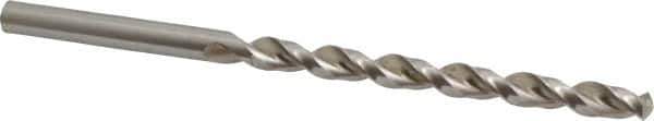 Accupro - 23/64", 130° Point, Parabolic Flute, Vanadium High Speed Steel Taper Length Drill Bit - Bright Finish, 4-17/32" Flute Length, 6-7/8" OAL - Apex Tool & Supply