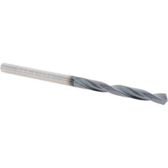 SGS - #30 118° Solid Carbide Jobber Drill - AlTiN Finish, Right Hand Cut, Spiral Flute, Straight Shank, 2-1/4" OAL, Four Facet Point - Apex Tool & Supply