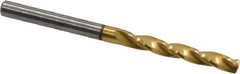 Guhring - 3.5mm 150° Solid Carbide Jobber Drill - TiN Finish, Right Hand Cut, Spiral Flute, Straight Shank, 2.047" OAL, Standard Point - Apex Tool & Supply