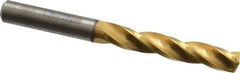 Guhring - 6.6mm 150° Solid Carbide Jobber Drill - TiN Finish, Right Hand Cut, Spiral Flute, Straight Shank, 2.756" OAL, Standard Point - Apex Tool & Supply