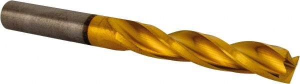 Guhring - 7mm 150° Solid Carbide Jobber Drill - TiN Finish, Right Hand Cut, Spiral Flute, Straight Shank, 2.913" OAL, Standard Point - Apex Tool & Supply