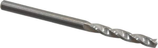 Guhring - 3mm 150° Solid Carbide Jobber Drill - Bright Finish, Right Hand Cut, Spiral Flute, Straight Shank, 46mm OAL, Standard Point - Apex Tool & Supply
