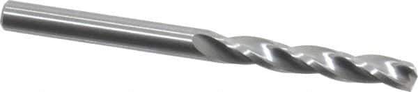 Guhring - 4.2mm 150° Solid Carbide Jobber Drill - Bright Finish, Right Hand Cut, Spiral Flute, Straight Shank, 55mm OAL, Standard Point - Apex Tool & Supply