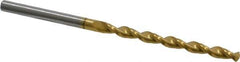 Guhring - #28 130° Solid Carbide Jobber Drill - TiN Finish, Right Hand Cut, Parabolic Flute, Straight Shank, 2-7/8" OAL, Standard Point - Apex Tool & Supply