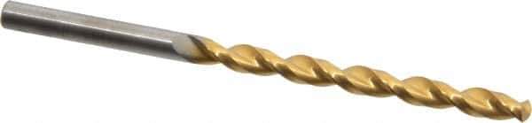 Guhring - 13/64" 130° Solid Carbide Jobber Drill - TiN Finish, Right Hand Cut, Parabolic Flute, Straight Shank, 3-5/8" OAL, Standard Point - Apex Tool & Supply