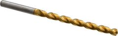 Guhring - #2 130° Solid Carbide Jobber Drill - TiN Finish, Right Hand Cut, Parabolic Flute, Straight Shank, 98.43mm OAL, Standard Point - Apex Tool & Supply