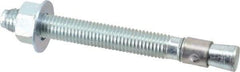 Red Head - 5/8" Diam, 5/8-11, 6" OAL, Grade 3, Wedge Expansion Concrete Anchor - Steel, Zinc Plated, 4-1/4" Thread Length, Tie Wire Head, 5/8" Drill - Apex Tool & Supply