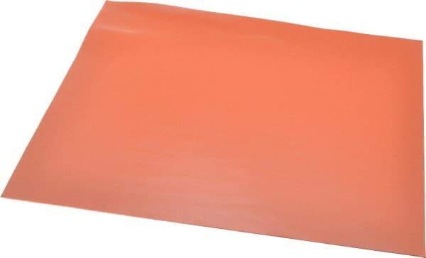 Made in USA - 12" Long, 12" Wide, 0.031" Thick, Silicone Rubber Foam Sheet - 20 Durometer, Orange-Red, -40 to 300°F, 650 psi Tensile Strength, Plain Backing, Stock Length - Apex Tool & Supply