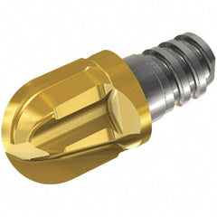 Iscar - MM HRF Grade IC903 Carbide Ball Nose Milling Tip Insert - TiAlN Finish, 2 Flutes, 8mm Cutting Diam, 7.6mm Depth of Cut, 9.95mm Extension - Apex Tool & Supply