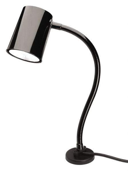 Made in USA - 24 Inch, Gooseneck, Magnetic Mounted, Compact Fluorescent, Black, General Purpose Task Light - 23 Watt, 120 Volt, Nonmagnifying - Apex Tool & Supply