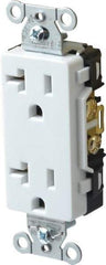 Hubbell Wiring Device-Kellems - 125 VAC, 20 Amp, 5-20R NEMA Configuration, White, Specification Grade, Self Grounding Duplex Receptacle - 1 Phase, 2 Poles, 3 Wire, Flush Mount - Apex Tool & Supply