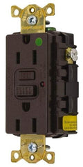 Hubbell Wiring Device-Kellems - 1 Phase, 5-15R NEMA, 125 VAC, 15 Amp, Self Grounding, GFCI Receptacle - 2 Pole, Back and Side Wiring, Hospital Grade - Apex Tool & Supply