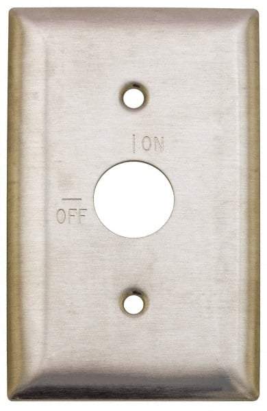 Hubbell Wiring Device-Kellems - 1 Gang, 2-7/8 Inch Long, Switch Plate - Barrel Key Switch, Gray, Stainless Steel - Apex Tool & Supply