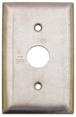 Hubbell Wiring Device-Kellems - 1 Gang, 2-7/8 Inch Long, Switch Plate - Barrel Key Switch, Gray, Stainless Steel - Apex Tool & Supply