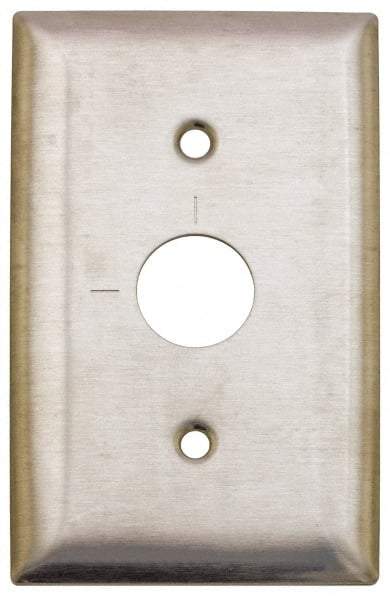 Hubbell Wiring Device-Kellems - 1 Gang, 2-7/8 Inch Long, Switch Plate - Barrel Key Switch, Gray, Stainless Steel - Apex Tool & Supply