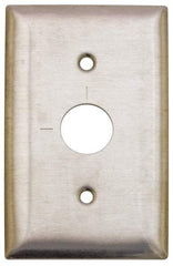 Hubbell Wiring Device-Kellems - 1 Gang, 2-7/8 Inch Long, Switch Plate - Barrel Key Switch, Gray, Stainless Steel - Apex Tool & Supply