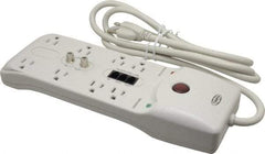 Hubbell Wiring Device-Kellems - 8 Outlets, 125 Volts, 15 Amps, 6' Cord, Power Outlet Strip - Free Hanging Mount, 5-15R NEMA Configuration - Apex Tool & Supply