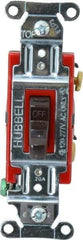 Hubbell Wiring Device-Kellems - 1 Pole, 120 to 277 VAC, 20 Amp, Industrial Grade, Toggle, Wall and Dimmer Light Switch - 1-5/16 Inch Wide x 4-1/16 Inch High - Apex Tool & Supply