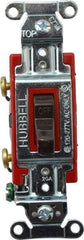 Hubbell Wiring Device-Kellems - 2 Pole, 120 to 277 VAC, 20 Amp, Industrial Grade, Toggle, Wall and Dimmer Light Switch - 1-5/16 Inch Wide x 4-1/16 Inch High - Apex Tool & Supply