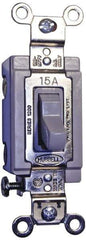 Hubbell Wiring Device-Kellems - 2 Pole, 120 to 277 VAC, 20 Amp, Industrial Grade, Toggle, Wall and Dimmer Light Switch - 1-5/16 Inch Wide x 4-1/16 Inch High - Apex Tool & Supply