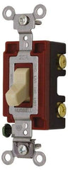 Hubbell Wiring Device-Kellems - 2 Pole, 120 to 277 VAC, 20 Amp, Industrial Grade, Toggle, Wall and Dimmer Light Switch - 1-5/16 Inch Wide x 4-1/16 Inch High - Apex Tool & Supply