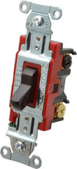 Hubbell Wiring Device-Kellems - 3 Pole, 120 to 277 VAC, 20 Amp, Industrial Grade, Toggle, Wall and Dimmer Light Switch - 1-5/16 Inch Wide x 4-1/16 Inch High - Apex Tool & Supply