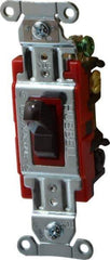 Hubbell Wiring Device-Kellems - 4 Pole, 120 to 277 VAC, 20 Amp, Industrial Grade, Toggle, Wall and Dimmer Light Switch - 1-5/16 Inch Wide x 4-1/16 Inch High - Apex Tool & Supply