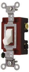 Hubbell Wiring Device-Kellems - 4 Pole, 120 to 277 VAC, 20 Amp, Industrial Grade, Toggle, Wall and Dimmer Light Switch - 1-5/16 Inch Wide x 4-1/16 Inch High - Apex Tool & Supply